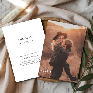 Invitation Monogramme Rustique De Photo Boho Elle A Dit Oui F