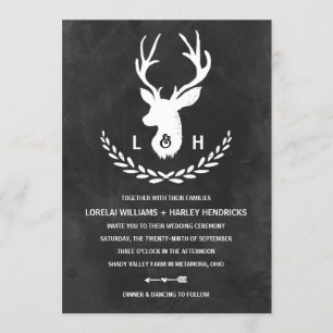Invitation Monogramme rustique Mariage d'étape du tableau d