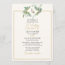 Monogramme rustique or verdure Eucalyptus Mariage