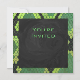 Invitation Monogramme Serpent vert et noir