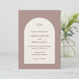 Invitation Monogramme simple Boho Arch Mariage moderne