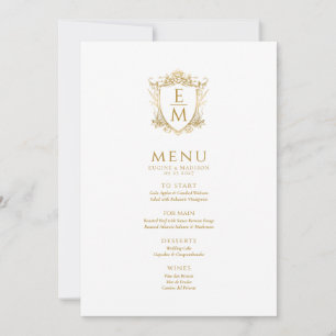 Invitation Monogramme sur mesure Floral Gold Mariage Crest