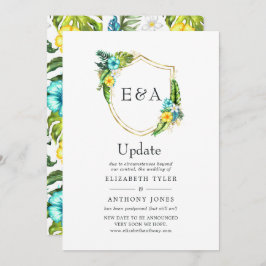Invitation Monogramme Tropical Summer Beach Wedding Update