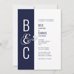 Invitation Monogramme Typographie Simple Bold Minimaliste Mar
