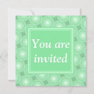 Invitation Monogramme vert ressort cercles motif