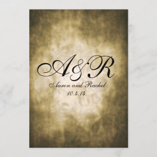 Invitation monogramme vintage