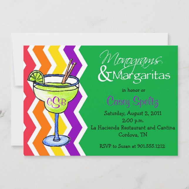 Invitation Monogrammes et Margaritas (Devant)