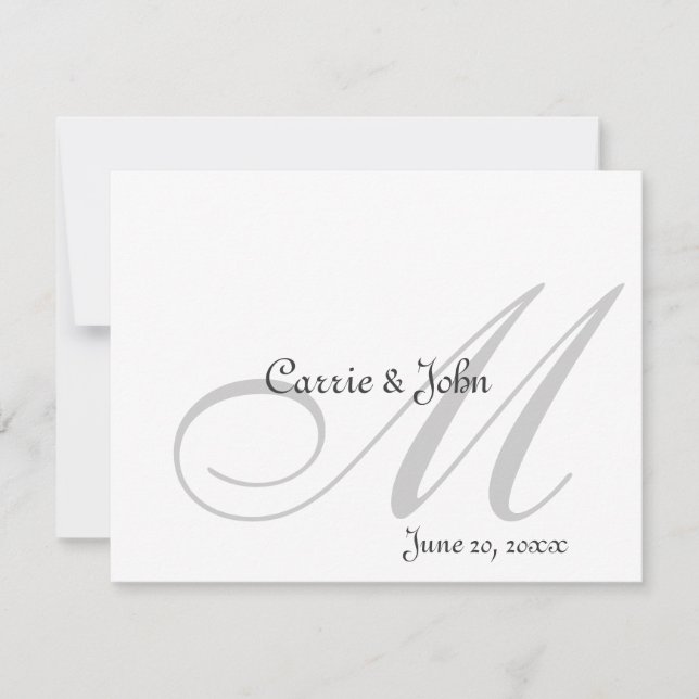 Invitation Monogrammes Ton sur Ton (Devant)