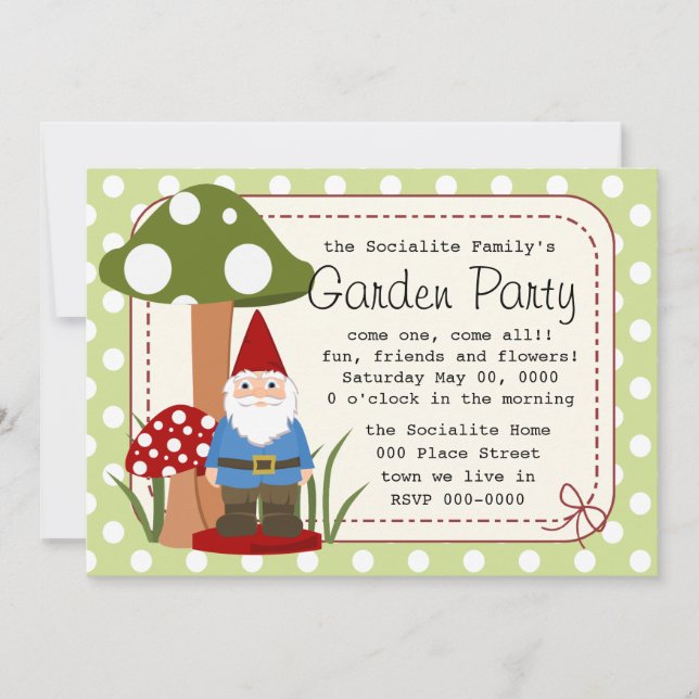 Invitation Monsieur Mushroom Garden Gnome (Devant)