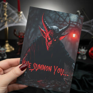 Invitation Monster Bash Red Eyed Crawling Devil Halloween