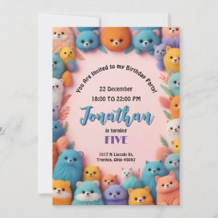 Invitation Monster coloré Anniversaire Bash Party