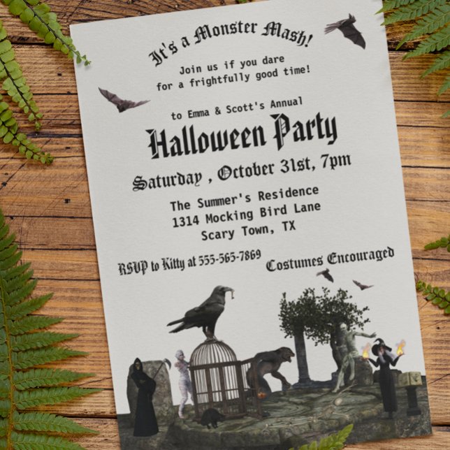 Invitation Monster gothique Mash Halloween Witch Werewolf mam (Créateur téléchargé)