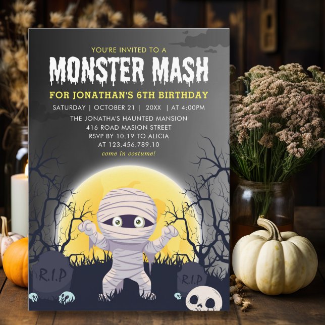 Invitation Monster Mash Kids Birthday Party Halloween (Créateur téléchargé)