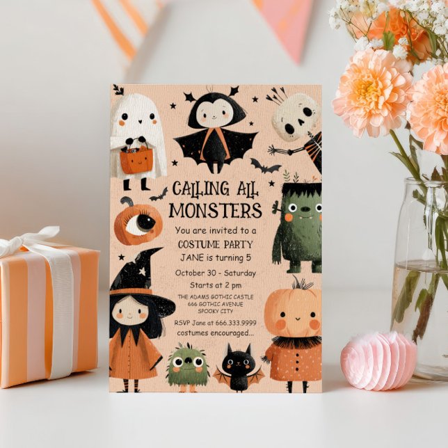 Invitation Monster Mash Whimscher Halloween fête d'anniversai (Créateur téléchargé)