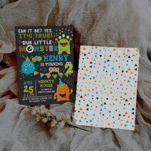 Invitation Monster Second Birthday, Invitation Mon