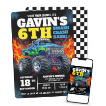 Monster Truck Cool Bleu 6e anniversaire Personnali