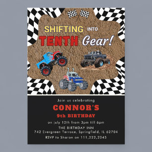 Invitation Monster Truck Dixième Anniversaire Passe en Vitess
