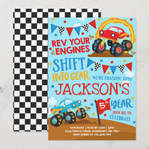 Invitation Monster Truck Monster Truck Anniversair