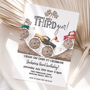 Invitation Monster Truck TROISIÈME Vitesse 3e anniversaire en