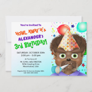 Invitation Monster Wolf Boy fête d'anniversaire