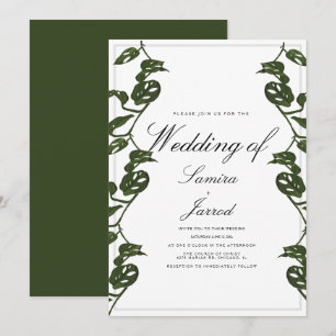 Invitation Monstera Adansonii Mariage botanique tropical