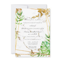 Monstera Gold Frame Verdure Marbre Tropical Lux