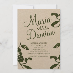 Invitation Monstera Tropical Cheese Vine Kraft Mariage
