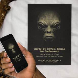 Invitation Monstre Alien Ombre Sombre Lumière Party Halloween