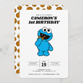 Invitation Monstre de biscuits simple 1er anniversaire