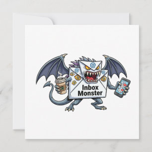 Invitation Monstre de la Boîte de Réception Email en Surcharg