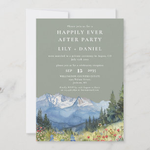 Invitation Montagne Fleurie de Sauge Mariage Heureux à Tout J