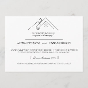 Invitation Montagne géométrique   Personnalisable moderne