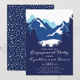 Invitation Montagnes bleues, Conifères mariage fiançailles