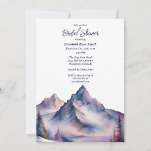 Invitation Montagnes couvertes de neige paysage douche nuptia