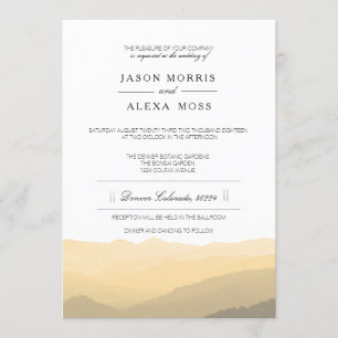 Invitation Montagnes d'aquarelle   Mariage élégant