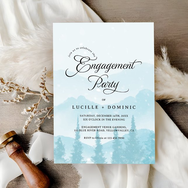 Invitation Montagnes neigeuses Partie d'engagement hivernal (Créateur téléchargé)