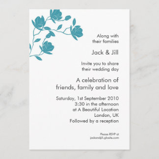 Invitation Monter haut (turquoise sur blanc) 5x7