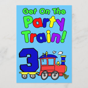 Invitation Montez dans le train de partie 3 ans