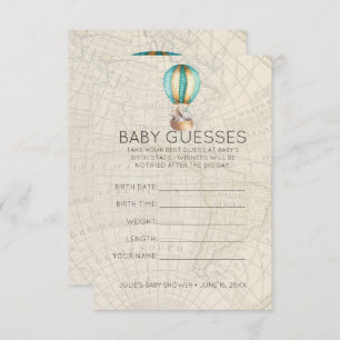 Invitation Montgolfière   Jeu de devination de Baby shower