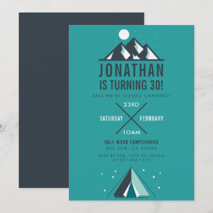 Invitation Monts & Tipi Camping moderne fête d'anniversaire