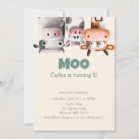 Moo Je suis deux vaches mignonnes Deuxième anniver