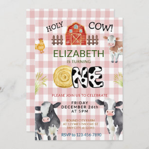 Invitation Moo Moo Im Two Cow 1er Anniversaire