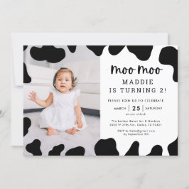 Invitation Moo Moo Je suis deux vaches 2e anniversaire Invita