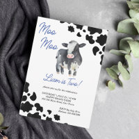 Moo moo vache noir et bleu jolie vache fête d'anni