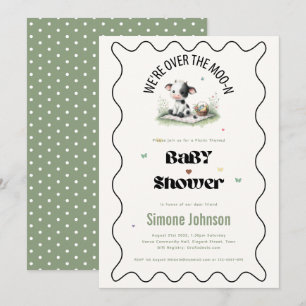 Invitation Moo Vache Baby shower de pique-nique Thème Filles