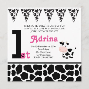 Invitation Moo-velous 1er Anniversaire