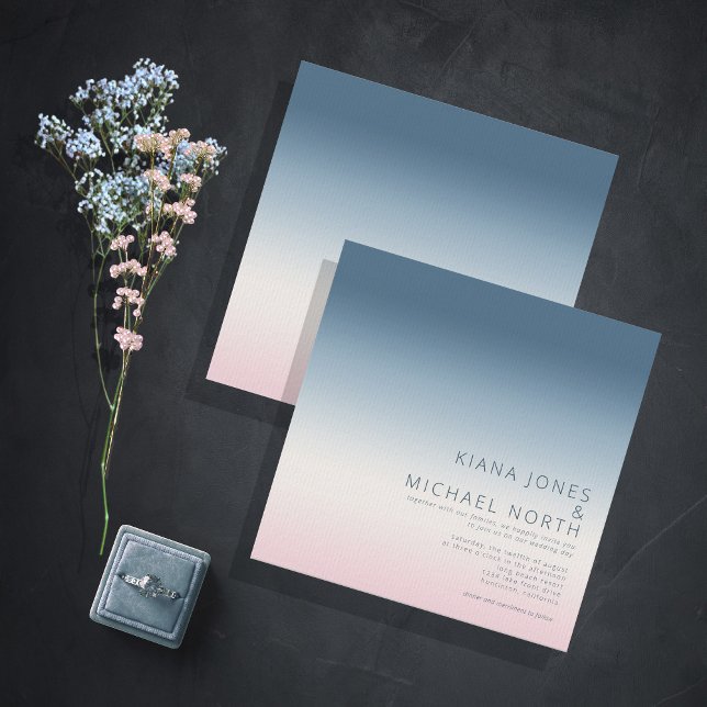 Invitation Mood Gradient Mariage Prussian Sky ID741 (Créateur téléchargé)