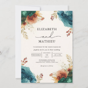 Invitation Moody Bloom Floral Mariage