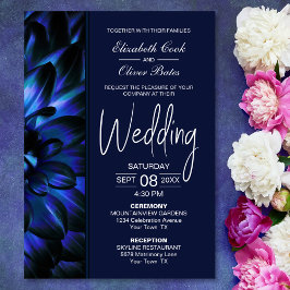 Invitation Moody Blue Floral Mariage