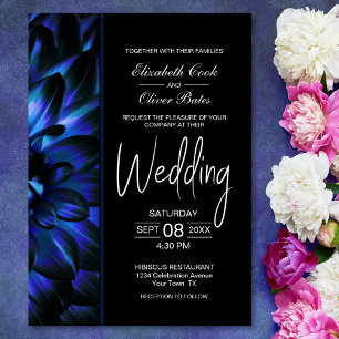 Invitation Moody Blue Floral Mariage